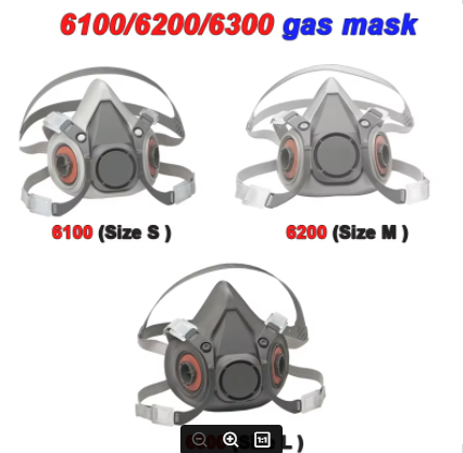 Dust Mask Construction - M 6100=S/ 6200=M/ 6300 =L respirator