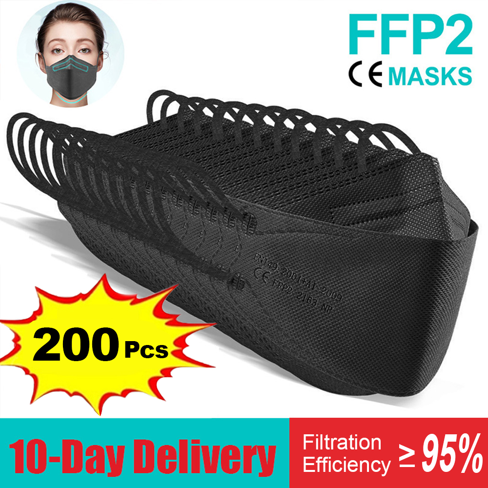 10-200pcs fpp2 fish mask kn95  - Disposable Surgical Mask ulasan dan harga