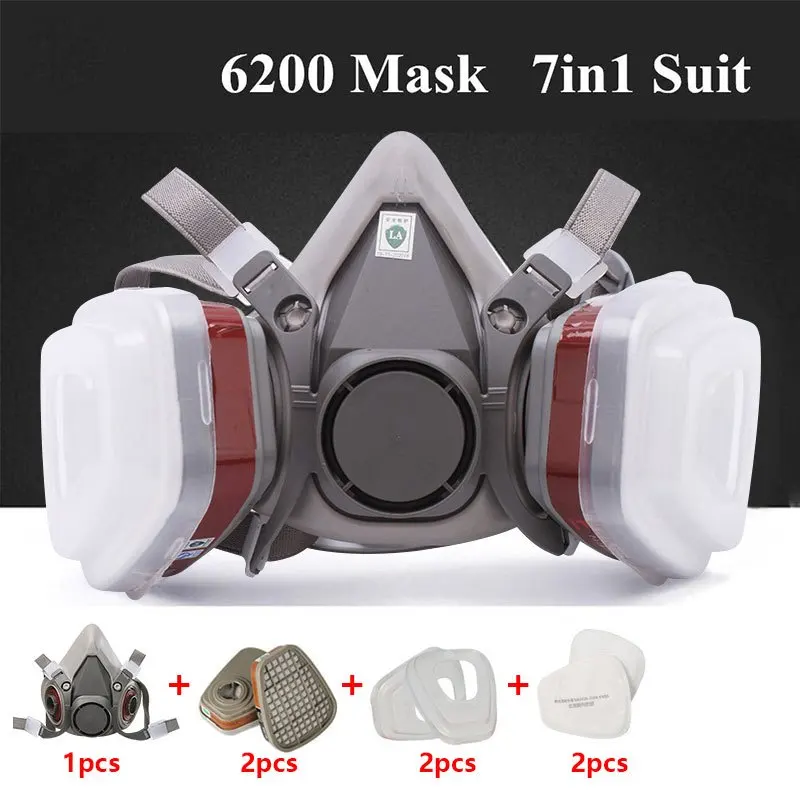 6200 7 in1 Gas Mask Gas-Proof  - Respirator Half Face ulasan dan harga